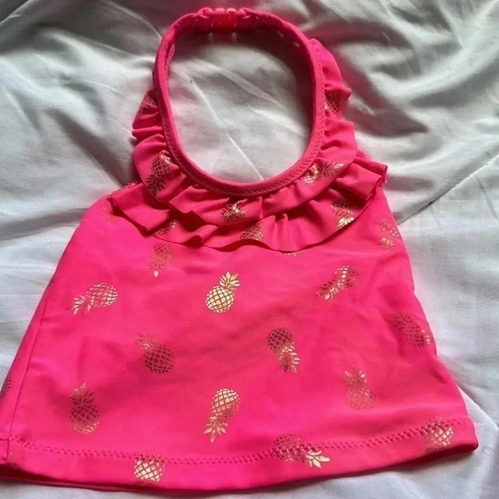 OskKosh Pink and gold maple halter bikini size 18 M
